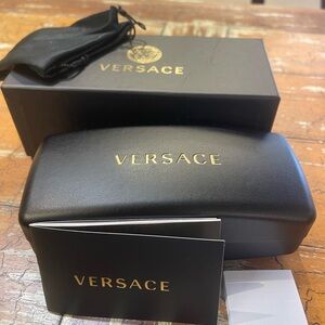 Versace Glossy Black Sunglasses Arm with Gold Rivets. Brand new!  Never worn !